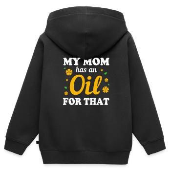 Ätherisches Öl - Kinder Premium Organic Zip Hoodie - Schwarz - Hinten - AI Model Kid Male (0cm)