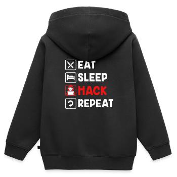 Cybersecurity Cyber Programmer Hacker - Kids Premium Organic Zip-up Hoodie - black - Back - AI Model Kid Male (0cm)