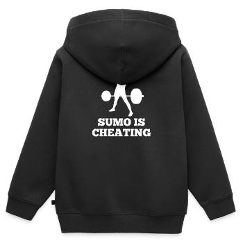 Sumo Is Cheating Deadlift Powerlifting KDK - Kids Premium Organic Zip-up Hoodie - black - Back - AI Model Kid Male (0cm)
