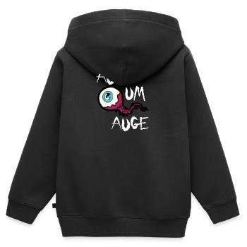 Auge um Auge - Kinder Premium Organic Zip Hoodie - Schwarz - Hinten - AI Model Kid Male (0cm)