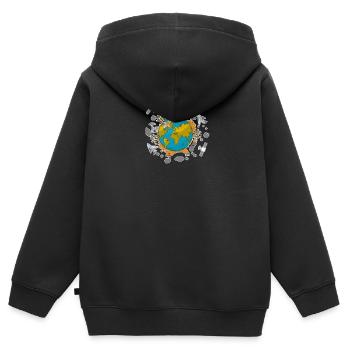 Umweltverschmutzung für Umweltschützer - Kinder Premium Organic Zip Hoodie - Schwarz - Hinten - AI Model Kid Male (0cm)