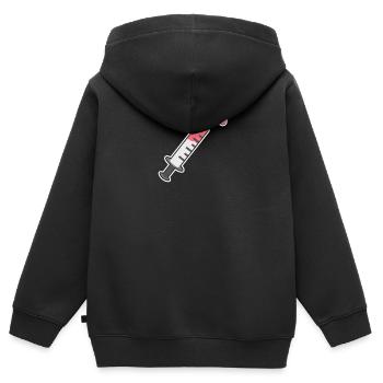 Spritzendesign für Menschen, die im Krankenhaus - Kinder Premium Organic Zip Hoodie - Schwarz - Hinten - AI Model Kid Male (0cm)