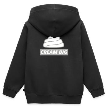 Cream Big Sahne Lustiger Spruch Geschenk - Kinder Premium Organic Zip Hoodie - Schwarz - Hinten - AI Model Kid Male (0cm)