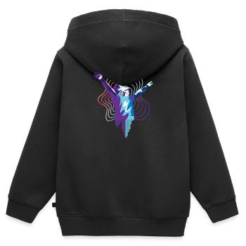Trance DJ Man design for trance music fans - Kids Premium Organic Zip-up Hoodie - black - Back - AI Model Kid Male (0cm)