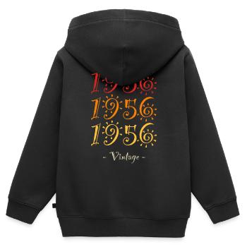 Jahrgang 1956 - Kinder Premium Organic Zip Hoodie - Schwarz - Hinten - AI Model Kid Male (0cm)