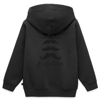 Schnurrbart Evolution - Kinder Premium Organic Zip Hoodie - Schwarz - Hinten - AI Model Kid Male (0cm)