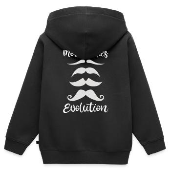Schnurrbart Evolution - Kinder Premium Organic Zip Hoodie - Schwarz - Hinten - AI Model Kid Male (0cm)