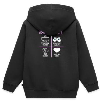 Vorhersage 2023 Werdender Papa Werdende Mama - Kinder Premium Organic Zip Hoodie - Schwarz - Hinten - AI Model Kid Male (0cm)