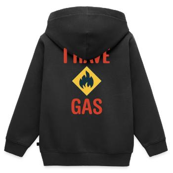 Ich habe Benzin - Lustige Zapfsäule - Kinder Premium Organic Zip Hoodie - Schwarz - Hinten - AI Model Kid Male (0cm)