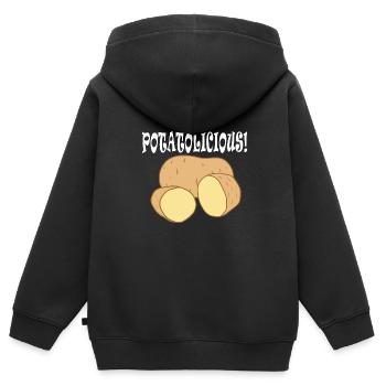 Gesundes Essen Potatolicious Hobby Chef Gemüse - Kinder Premium Organic Zip Hoodie - Schwarz - Hinten - AI Model Kid Male (0cm)