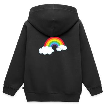 Arc-en-ciel - Sweat Premium à capuche zippé enfant bio - noir - Dos - AI Model Kid Male (0cm)