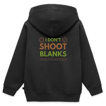 Ich schieße keine Platzpatronen Papa Schwangerschaftsankündigung - Kinder Premium Organic Zip Hoodie - Schwarz - Hinten - AI Model Kid Male (0cm)