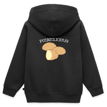 Kartoffel, Gemüse, Gesundes Essen, Kartoffel - Kinder Premium Organic Zip Hoodie - Schwarz - Hinten - AI Model Kid Male (0cm)