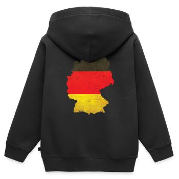 Germany - national border in national flag - Kids Premium Organic Zip-up Hoodie - black - Back - AI Model Kid Male (0cm)