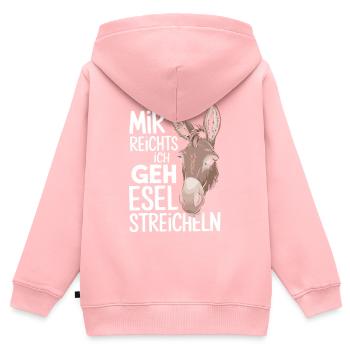 Esel Eselchen Maultier Muli - Kinder Premium Organic Zip Hoodie - Rosa - Hinten - AI Model Kid Female (0cm)