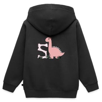 Buchstabe S - Kinder Premium Organic Zip Hoodie - Schwarz - Hinten - AI Model Kid Male (0cm)