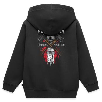Retten Löschen Bergen Schützen - Kinder Premium Organic Zip Hoodie - Schwarz - Hinten - AI Model Kid Male (0cm)