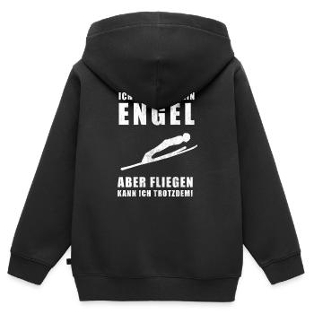 Skispringen | Skispringer | Skisprung | Skifliegen - Kinder Premium Organic Zip Hoodie - Schwarz - Hinten - AI Model Kid Male (0cm)