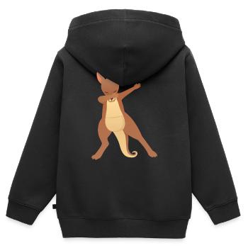 Kangaroo Dab Dance - Kinder Premium Organic Zip Hoodie - Schwarz - Hinten - AI Model Kid Male (0cm)