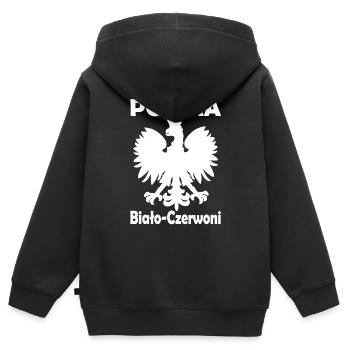 POLSKA - Kinder Premium Organic Zip Hoodie - Schwarz - Hinten - AI Model Kid Male (0cm)