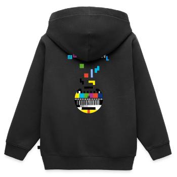kein Signal - Kinder Premium Organic Zip Hoodie - Schwarz - Hinten - AI Model Kid Male (0cm)