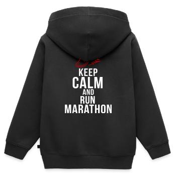Marathon Sportart Geschenk Sport Diziplin - Kinder Premium Organic Zip Hoodie - Schwarz - Hinten - AI Model Kid Male (0cm)