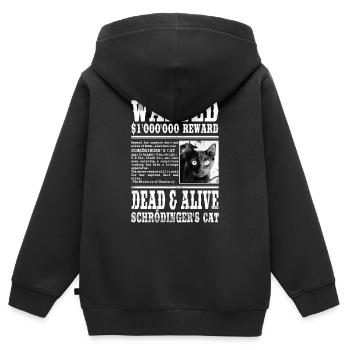 Wanted: Schrödinger's Cat - Dead & Alive - Kinder Premium Organic Zip Hoodie - Schwarz - Hinten - AI Model Kid Male (0cm)