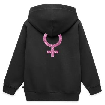 venus e 60 - Kids Premium Organic Zip-up Hoodie - black - Back - AI Model Kid Male (0cm)