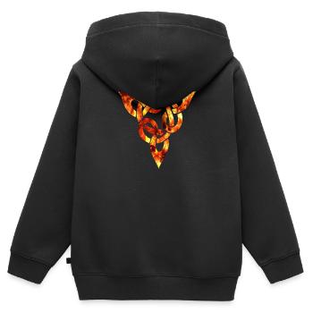 keltischer knoten 6 feuer - Kinder Premium Organic Zip Hoodie - Schwarz - Hinten - AI Model Kid Male (0cm)