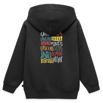 Great Minds - Kids Premium Organic Zip-up Hoodie - black - Back - AI Model Kid Male (0cm)
