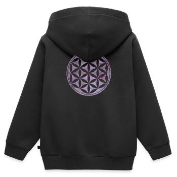 blume des lebens e 62 - Kinder Premium Organic Zip Hoodie - Schwarz - Hinten - AI Model Kid Male (0cm)
