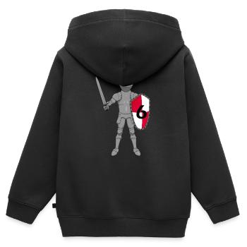 Ritter 6. Geburtstag - Kinder Premium Organic Zip Hoodie - Schwarz - Hinten - AI Model Kid Male (0cm)