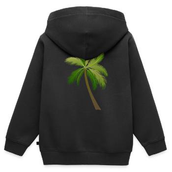 Palmen Baum Palmen - Kinder Premium Organic Zip Hoodie - Schwarz - Hinten - AI Model Kid Male (0cm)