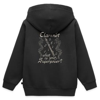 Klarinette Musikverein Orchester Geschenk - Kinder Premium Organic Zip Hoodie - Schwarz - Hinten - AI Model Kid Male (0cm)