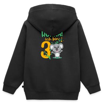 3. Geburtstag Koala Kinder 3 Jahre - Kinder Premium Organic Zip Hoodie - Schwarz - Hinten - AI Model Kid Male (0cm)