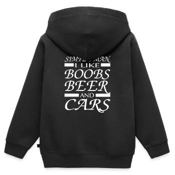 Voiture voiture - Sweat Premium à capuche zippé enfant bio - noir - Dos - AI Model Kid Male (0cm)