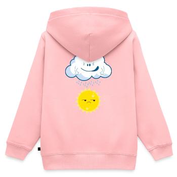 Clouds raining on the sun fun T-Shirt - Kinder Premium Organic Zip Hoodie - Rosa - Hinten - AI Model Kid Female (0cm)