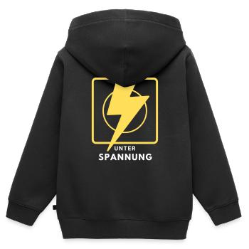 Elektriker Elektroniker Strom Spannung Geschenk - Kinder Premium Organic Zip Hoodie - Schwarz - Hinten - AI Model Kid Male (0cm)