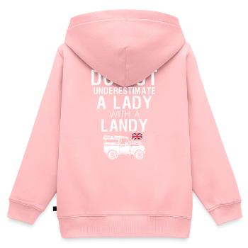 Lady With Landy - Kinder Premium Organic Zip Hoodie - Rosa - Hinten - AI Model Kid Female (0cm)