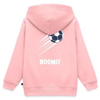 Boom Football - Kids Premium Organic Zip-up Hoodie - rose - Back - AI Model Kid Female (0cm)