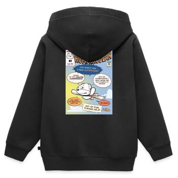Der erstaunliche Hummingbear #1 - Kinder Premium Organic Zip Hoodie - Schwarz - Hinten - AI Model Kid Male (0cm)