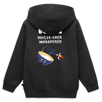 Drôle de consultante en lactation soutien à l’allaitement - Sweat Premium à capuche zippé enfant bio - noir - Dos - AI Model Kid Male (0cm)