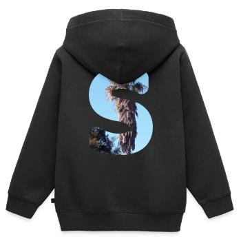 Sommer Buchstabe S Schriftzug Sommerferien Sonne - Kinder Premium Organic Zip Hoodie - Schwarz - Hinten - AI Model Kid Male (0cm)