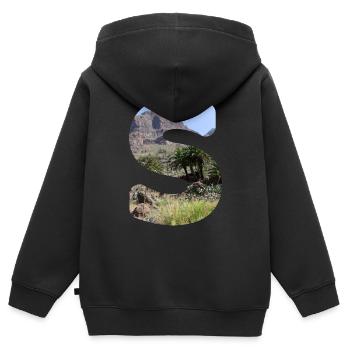 Sommer Buchstabe S Schriftzug Sommerferien Sonne - Kinder Premium Organic Zip Hoodie - Schwarz - Hinten - AI Model Kid Male (0cm)