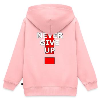 Never give up! - Kinder Premium Organic Zip Hoodie - Rosa - Hinten - AI Model Kid Female (0cm)