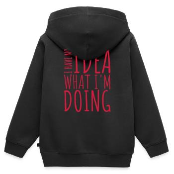 Aucune idée - Sweat Premium à capuche zippé enfant bio - noir - Dos - AI Model Kid Male (0cm)