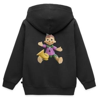 petit nez ByRino - Sweat Premium à capuche zippé enfant bio - noir - Dos - AI Model Kid Male (0cm)