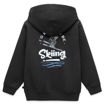 Wintersport Alpen Pistensau - Kinder Premium Organic Zip Hoodie - Schwarz - Hinten - AI Model Kid Male (0cm)