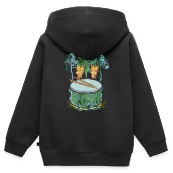 Tambour de la nature - Sweat Premium à capuche zippé enfant bio - noir - Dos - AI Model Kid Male (0cm)