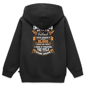 Maîtres de la guilde des artisans - Sweat Premium à capuche zippé enfant bio - noir - Dos - AI Model Kid Male (0cm)